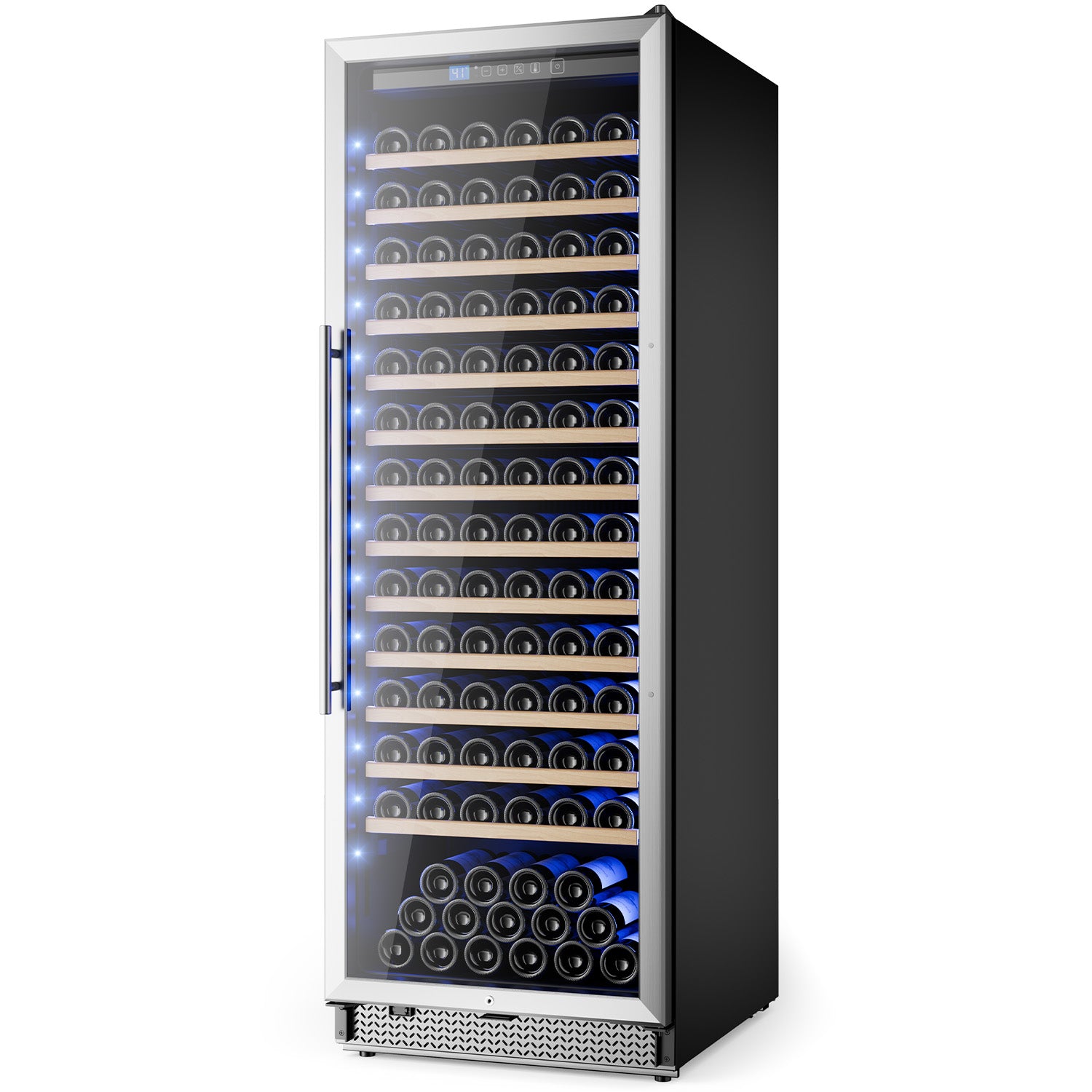 158-Bottle Wine Cooler Refrigerator Suitable for Mixed Bottle Sizes, 24 Inch Wine Refrigerator Freestanding with Professional Temperature Control System, Low Noise Operation