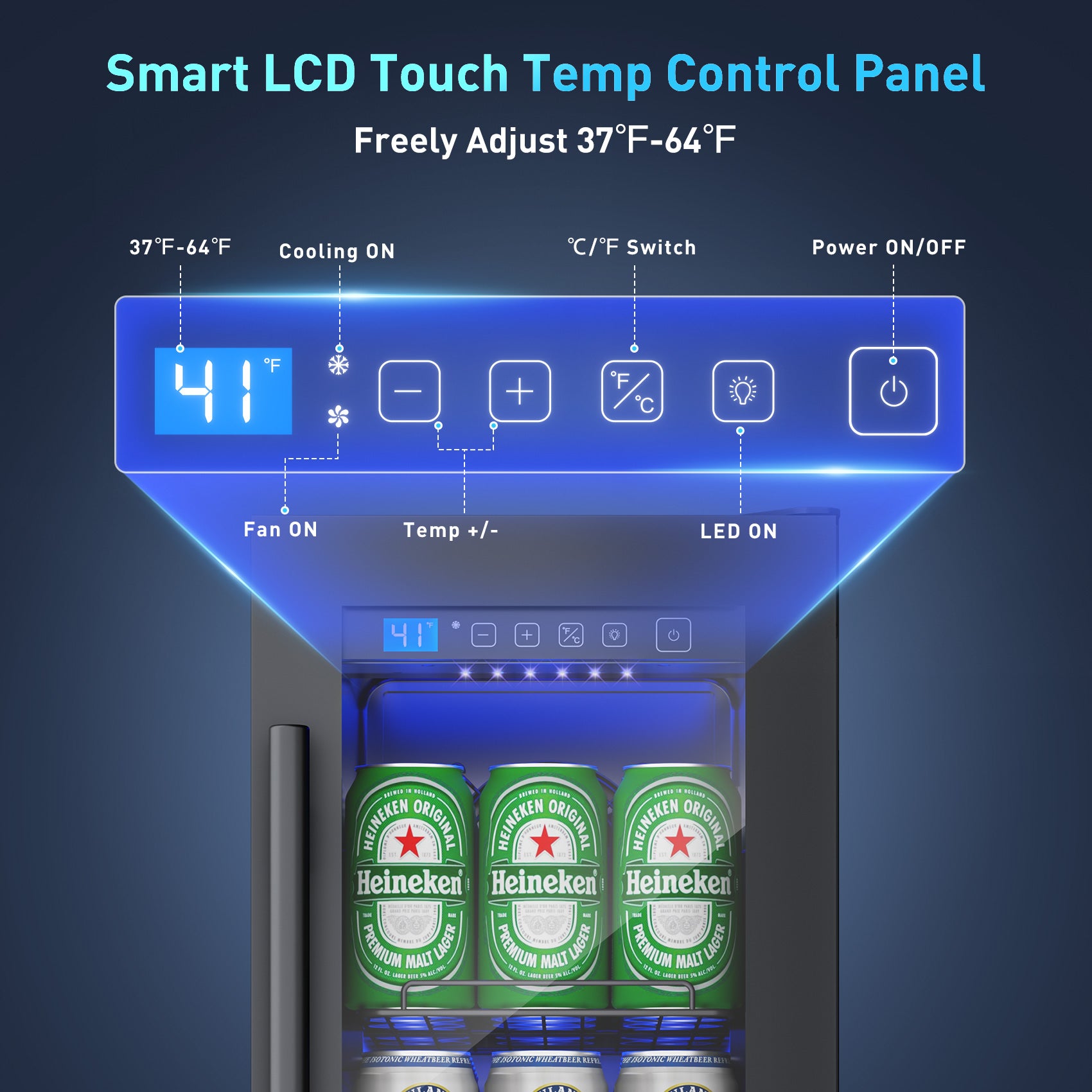 56 Can Beverage Refrigerator Cooler for Cubicle under Desk/Counter Office Camping, 2 Cu.Ft Mini Fridge Beverage Cooler with Glass Door for Water Juices Cola Bottles