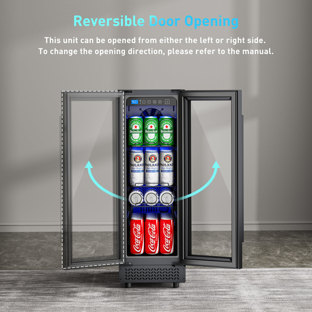 56 Can Beverage Refrigerator Cooler for Cubicle under Desk/Counter Office Camping, 2 Cu.Ft Mini Fridge Beverage Cooler with Glass Door for Water Juices Cola Bottles